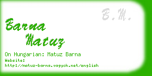 barna matuz business card